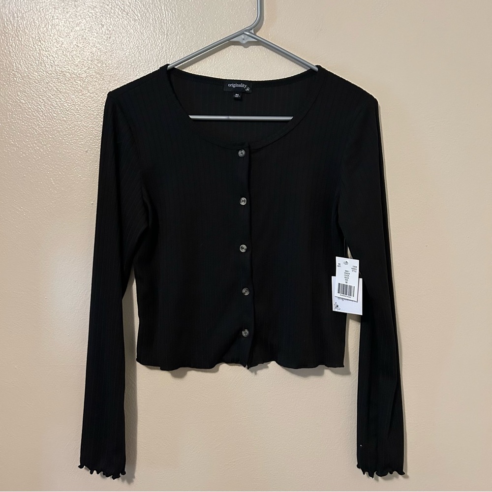 NWT Originality Black Button-Down Top